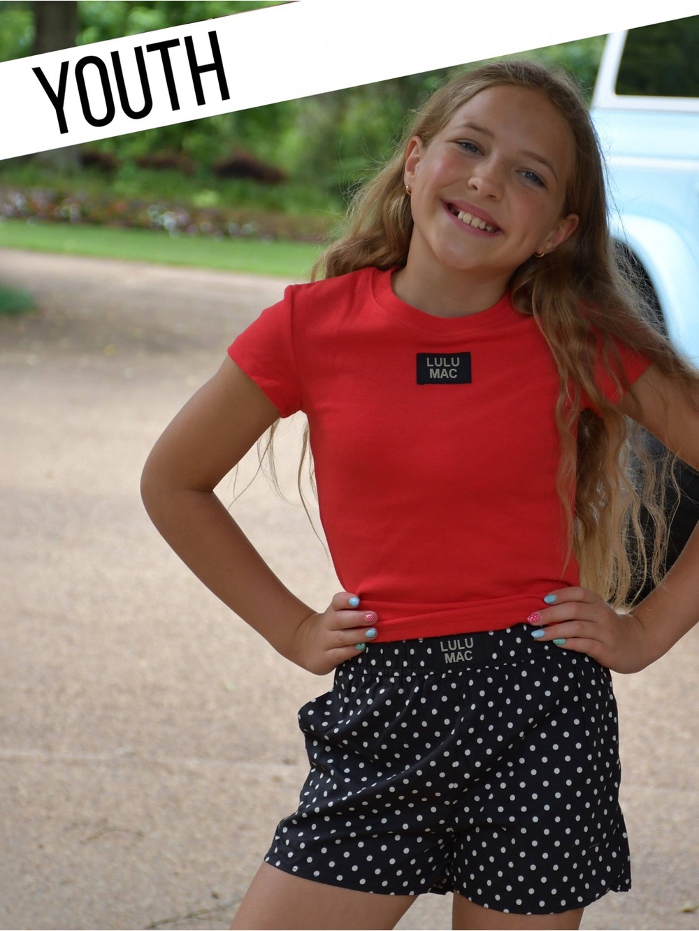 Lulu Mac Youth Black Mini Polka Dot Shorts